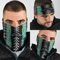 Black Palaka Hawaii Iwa Bird Neck Gaiter Hawaiian Kakau Jade Vine Lei - Polynesian Pride