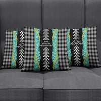 Black Palaka Hawaii Iwa Bird Pillow Cover Hawaiian Kakau Jade Vine Lei - Polynesian Pride