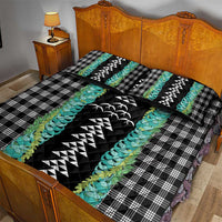 Black Palaka Hawaii Iwa Bird Quilt Bed Set Hawaiian Kakau Jade Vine Lei - Polynesian Pride