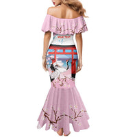 Japanese Torii Gate Cranes Personalised Family Matching Mermaid Dress and Hawaiian Shirt Fuji Mount Sakura Seigaiha Pattern LT14 - Polynesian Pride