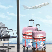 Japanese Torii Gate Cranes Personalised Luggage Cover Fuji Mount Sakura Seigaiha Pattern