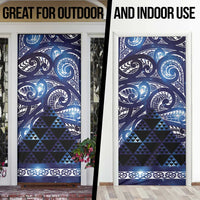 Matariki New Zealand Door Cover NZ Niho Taniwha Maori New Year Blue Galaxy LT14 - Polynesian Pride