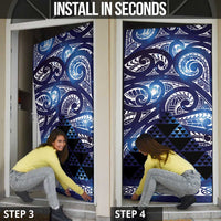 Matariki New Zealand Door Cover NZ Niho Taniwha Maori New Year Blue Galaxy LT14 - Polynesian Pride