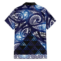 Matariki New Zealand Family Matching Off Shoulder Short Dress and Hawaiian Shirt NZ Niho Taniwha Maori New Year Blue Galaxy LT14 - Polynesian Pride