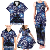 Matariki New Zealand Family Matching Tank Maxi Dress and Hawaiian Shirt NZ Niho Taniwha Maori New Year Blue Galaxy LT14 - Polynesian Pride