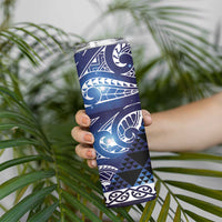 Matariki New Zealand Skinny Tumbler NZ Niho Taniwha Maori New Year Blue Galaxy