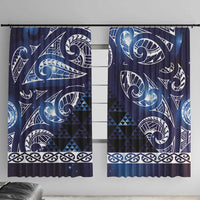 Matariki New Zealand Window Curtain NZ Niho Taniwha Maori New Year Blue Galaxy