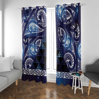 Matariki New Zealand Window Curtain NZ Niho Taniwha Maori New Year Blue Galaxy
