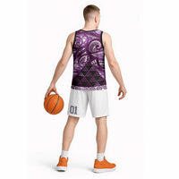 Matariki New Zealand Basketball Jersey NZ Niho Taniwha Maori New Year Purple Galaxy LT14 - Polynesian Pride