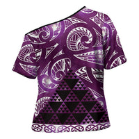Matariki New Zealand Cross Shoulder Shirt NZ Niho Taniwha Maori New Year Purple Galaxy LT14 - Polynesian Pride