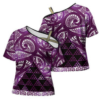 Matariki New Zealand Cross Shoulder Shirt NZ Niho Taniwha Maori New Year Purple Galaxy LT14 - Polynesian Pride