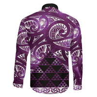 Matariki New Zealand Family Matching Long Sleeve Bodycon Dress and Hawaiian Shirt NZ Niho Taniwha Maori New Year Purple Galaxy LT14 - Polynesian Pride