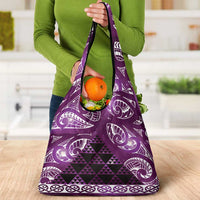 Matariki New Zealand Grocery Bag NZ Niho Taniwha Maori New Year Purple Galaxy LT14 - Polynesian Pride