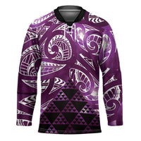 Matariki New Zealand Hockey Jersey NZ Niho Taniwha Maori New Year Purple Galaxy LT14 Unisex Purple - Polynesian Pride