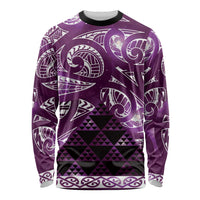 Matariki New Zealand Long Sleeve Shirt NZ Niho Taniwha Maori New Year Purple Galaxy LT14 Unisex Purple - Polynesian Pride