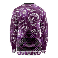 Matariki New Zealand Long Sleeve Shirt NZ Niho Taniwha Maori New Year Purple Galaxy LT14 - Polynesian Pride