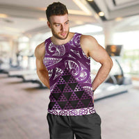 Matariki New Zealand Men Tank Top NZ Niho Taniwha Maori New Year Purple Galaxy LT14 Purple - Polynesian Pride