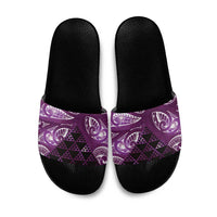 Matariki New Zealand Slide Sandals NZ Niho Taniwha Maori New Year Purple Galaxy LT14 Purple - Polynesian Pride
