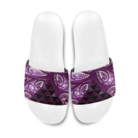 Matariki New Zealand Slide Sandals NZ Niho Taniwha Maori New Year Purple Galaxy LT14 Purple - Polynesian Pride