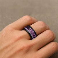 Matariki New Zealand Spinner Ring NZ Niho Taniwha Maori New Year Purple Galaxy