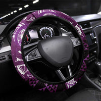 Matariki New Zealand Steering Wheel Cover NZ Niho Taniwha Maori New Year Purple Galaxy LT14 Universal Fit Purple - Polynesian Pride