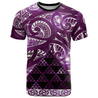 Matariki New Zealand T Shirt NZ Niho Taniwha Maori New Year Purple Galaxy LT14 Purple - Polynesian Pride