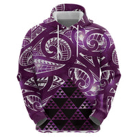Matariki New Zealand Zip Hoodie NZ Niho Taniwha Maori New Year Purple Galaxy LT14 - Polynesian Pride