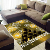 Matariki New Zealand Area Rug NZ Niho Taniwha Maori New Year Yellow Galaxy