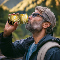 Matariki New Zealand 4 in 1 Can Cooler Tumbler NZ Niho Taniwha Maori New Year Yellow Galaxy