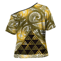 Matariki New Zealand Cross Shoulder Shirt NZ Niho Taniwha Maori New Year Yellow Galaxy LT14 - Polynesian Pride