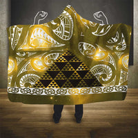Matariki New Zealand Hooded Blanket NZ Niho Taniwha Maori New Year Yellow Galaxy LT14 - Polynesian Pride