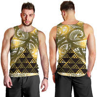 Matariki New Zealand Men Tank Top NZ Niho Taniwha Maori New Year Yellow Galaxy LT14 - Polynesian Pride