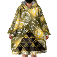Matariki New Zealand Wearable Blanket Hoodie NZ Niho Taniwha Maori New Year Yellow Galaxy LT14 - Polynesian Pride