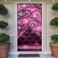 Matariki New Zealand Door Cover NZ Niho Taniwha Maori New Year Pink Galaxy LT14 Pink - Polynesian Pride