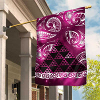 Matariki New Zealand Garden Flag NZ Niho Taniwha Maori New Year Pink Galaxy LT14 House Flag Pink - Polynesian Pride