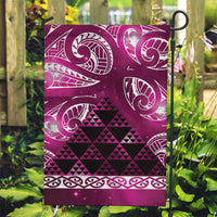 Matariki New Zealand Garden Flag NZ Niho Taniwha Maori New Year Pink Galaxy LT14 Garden Flag Pink - Polynesian Pride