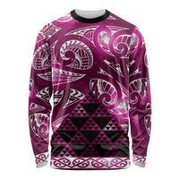 Matariki New Zealand Long Sleeve Shirt NZ Niho Taniwha Maori New Year Pink Galaxy LT14 Unisex Pink - Polynesian Pride