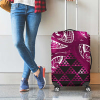 Matariki New Zealand Luggage Cover NZ Niho Taniwha Maori New Year Pink Galaxy