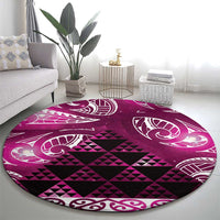 Matariki New Zealand Round Carpet NZ Niho Taniwha Maori New Year Pink Galaxy