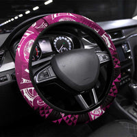 Matariki New Zealand Steering Wheel Cover NZ Niho Taniwha Maori New Year Pink Galaxy LT14 Universal Fit Pink - Polynesian Pride