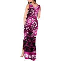 Matariki New Zealand Tank Maxi Dress NZ Niho Taniwha Maori New Year Pink Galaxy LT14 - Polynesian Pride