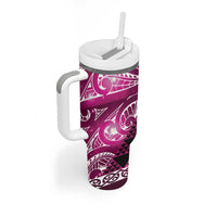 Matariki New Zealand Tumbler With Handle NZ Niho Taniwha Maori New Year Pink Galaxy LT14 - Polynesian Pride