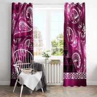 Matariki New Zealand Window Curtain NZ Niho Taniwha Maori New Year Pink Galaxy