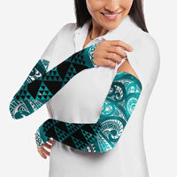 Matariki New Zealand Arm Sleeves NZ Niho Taniwha Maori New Year Cyan Galaxy LT14 - Polynesian Pride