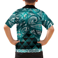 Matariki New Zealand Hawaiian Shirt NZ Niho Taniwha Maori New Year Cyan Galaxy LT14 - Polynesian Pride