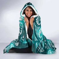 Matariki New Zealand Hooded Blanket NZ Niho Taniwha Maori New Year Cyan Galaxy LT14 - Polynesian Pride