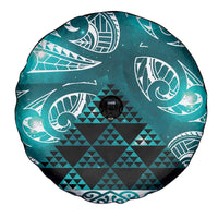 Matariki New Zealand Spare Tire Cover NZ Niho Taniwha Maori New Year Cyan Galaxy LT14 - Polynesian Pride