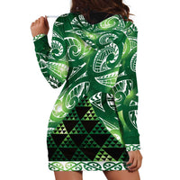Matariki New Zealand Hoodie Dress NZ Niho Taniwha Maori New Year Green Galaxy