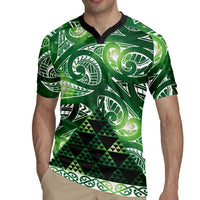 Matariki New Zealand Rugby Jersey NZ Niho Taniwha Maori New Year Green Galaxy LT14 - Polynesian Pride