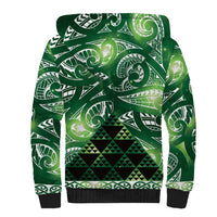 Matariki New Zealand Sherpa Hoodie NZ Niho Taniwha Maori New Year Green Galaxy LT14 - Polynesian Pride